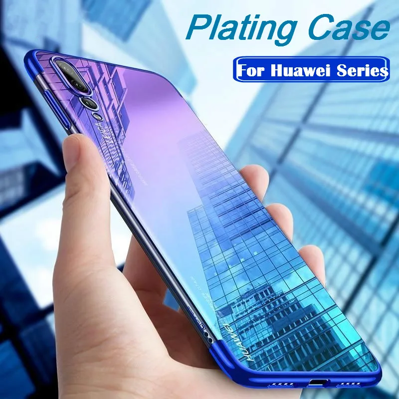 

Soft TPU Silicone Cases For Huawei P Smart Plus P30 P20 Y6 Y7 Pro 2019 Honor 10i 20i 10 8C 8X lite 8A 7A 7C Plating Phone Cover