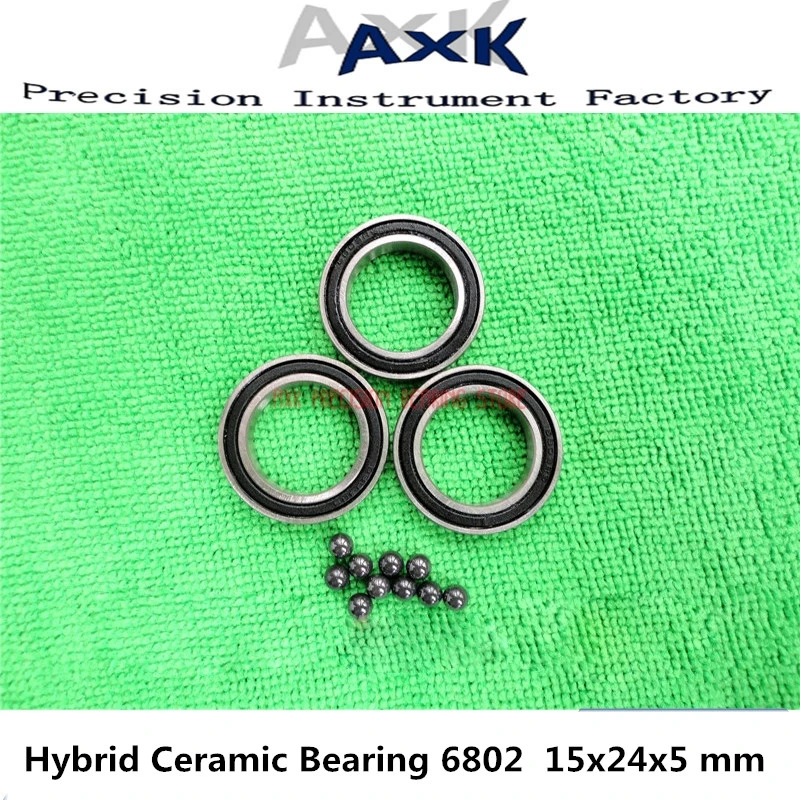 

6802 Hybrid Ceramic Bearing 15x24x5 Mm Abec-3 ( 1 Pc ) Bicycle Bottom Brackets & Spares 6802rs Si3n4 Ball Bearings