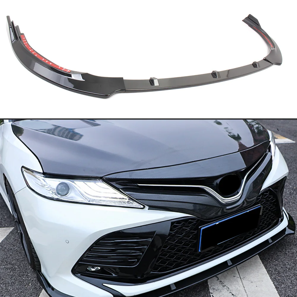 Накладка на передний бампер для Toyota Camry 2018 (подходит только SE версии) ABS пластик 3