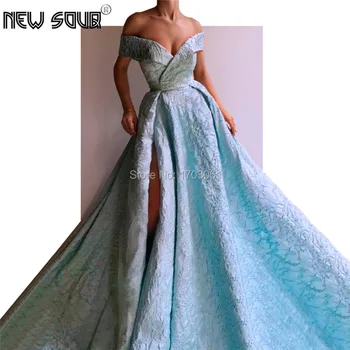 

Luxury High Split Evening Dresses Robe De Soiree Dubai Middle East Formal Pageant Gowns 2019 Turkish Arabic New Party Prom Dress