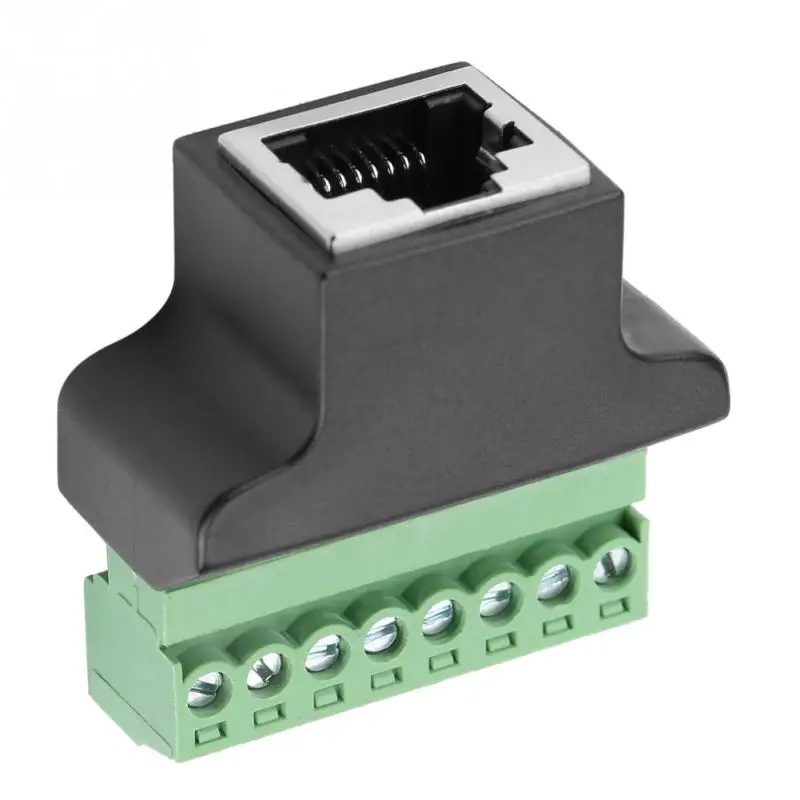 Ethernet RJ45 разъем мама к винтовой клемме 8 Pin CCTV цифровой адаптер DVR Соединитель