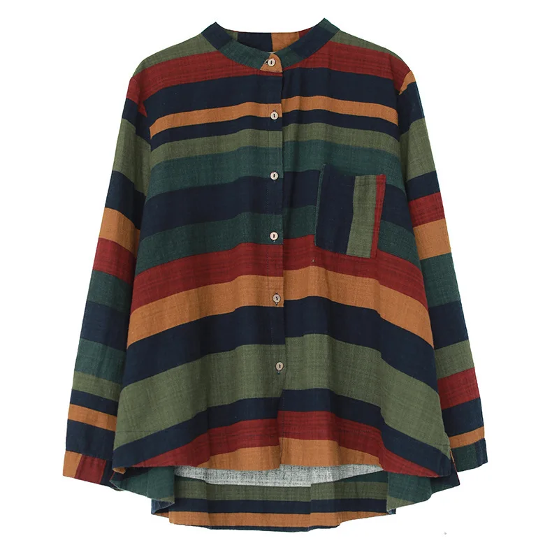 Spring Women Striped Blouse Shirt Long Sleeve Blouse O-neck Shirts Casual Tops Blouse et Chemisier Femme Blusas Mujer de Moda