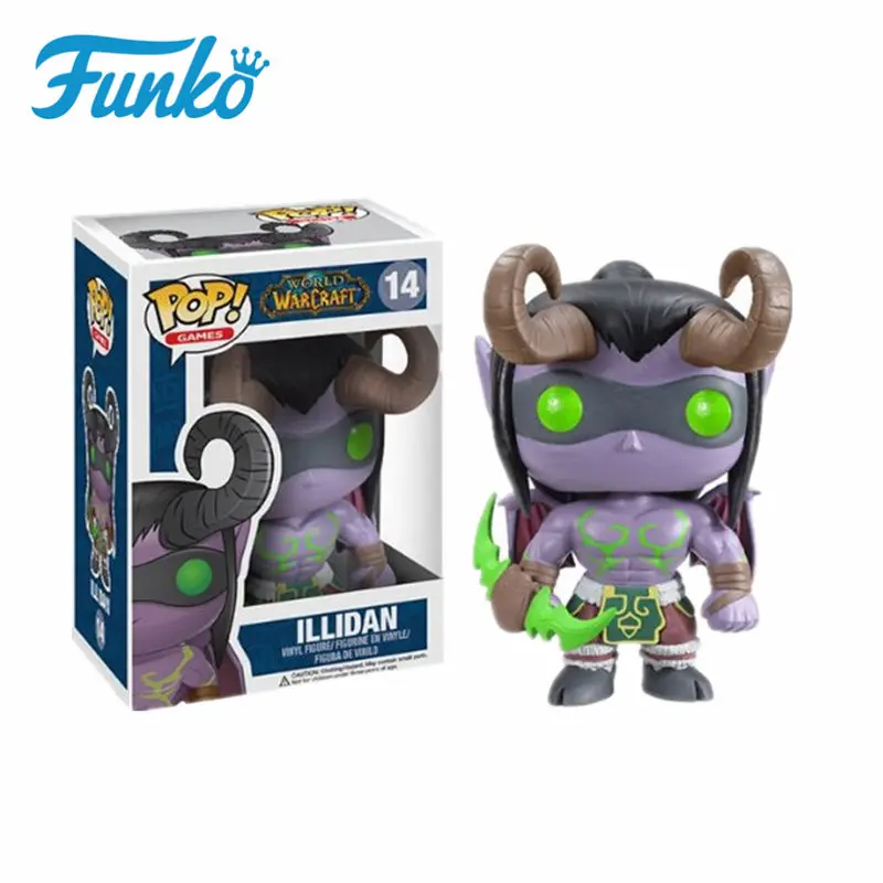 FUNKO POP WOW World of Warcraft тема#14 ILLIDAN#15 ARTHAS#30 SYLVANAS Фигурки игрушки Коллекционная модель виниловые куклы