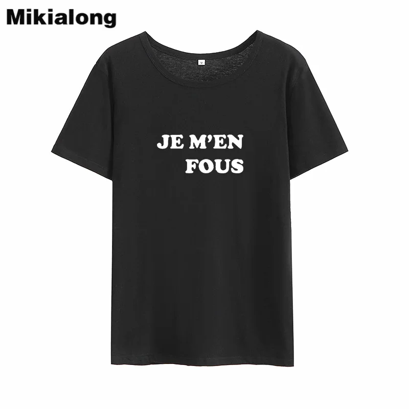 Tanie Mikialong Je M'en Fous France bluza z literami koszula Femme
