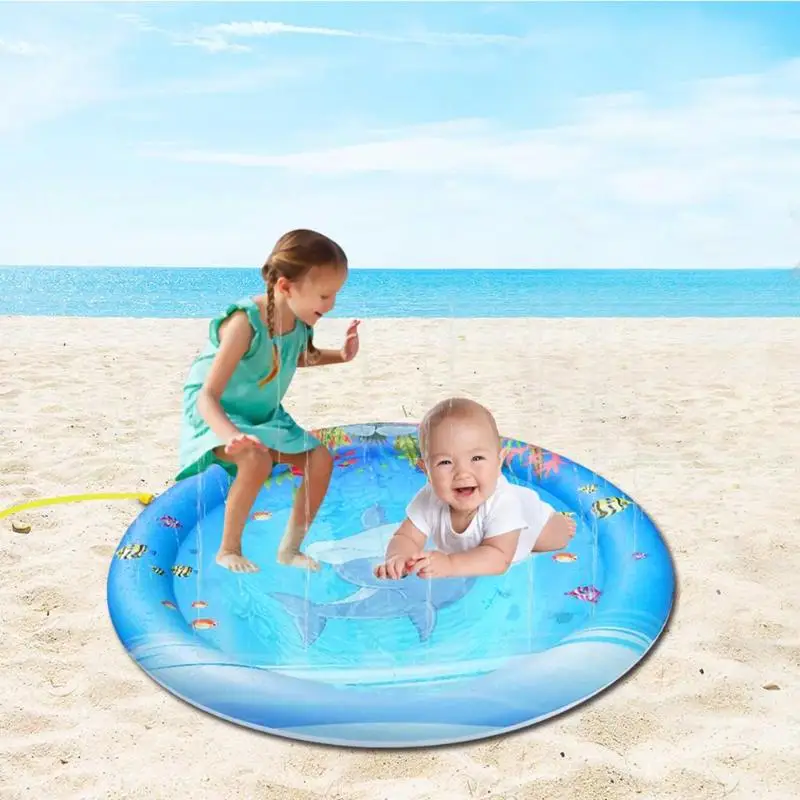 

Summer Outdoor PVC Inflatable Water Spray Pad Blue Whale Toys for Child