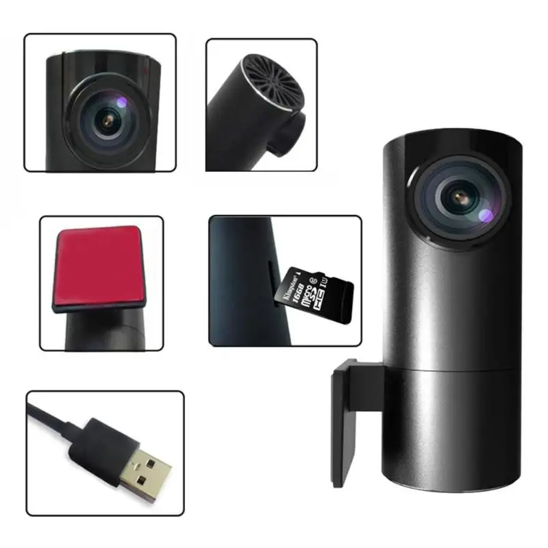 Автомобильный видеорегистратор 720P Full HD с ночным видением 170 градусов USB