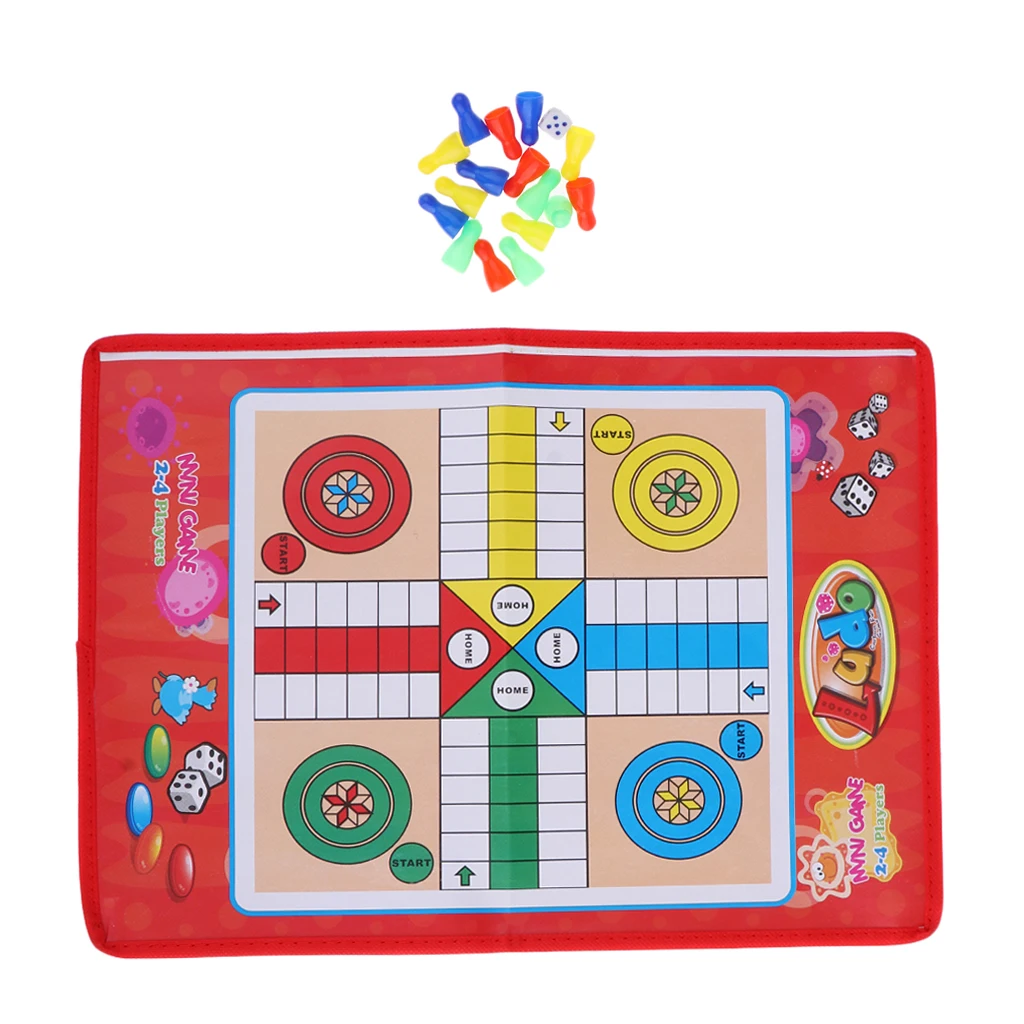 

Traditional Flight Chess Board Game Ludo Chess Game Folding Chessboard Entertainment for Kid Children Boardgame Intelligence Toy