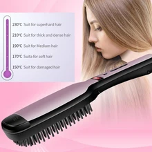Керамический утюжок для волос щетка расческа Цифровая Электрическая Щетка для волос выпрямитель управления 450F быстрый нагрев кисти