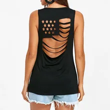 Фирменная Новинка Американский Флаг Назад футболка без рукавов Бег жилет для женщин Йога Спортивная одежда для фитнеса костюмы