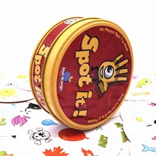 Classic Spot Paper Game Family Party Entertainment Spot Board Game Icon Match English Card Game it has metal box 55 cards/set Classic Spot Paper Game Family Party Entertainment Spot Board Game Icon Match English Card Game it has metal box 55 cards/set