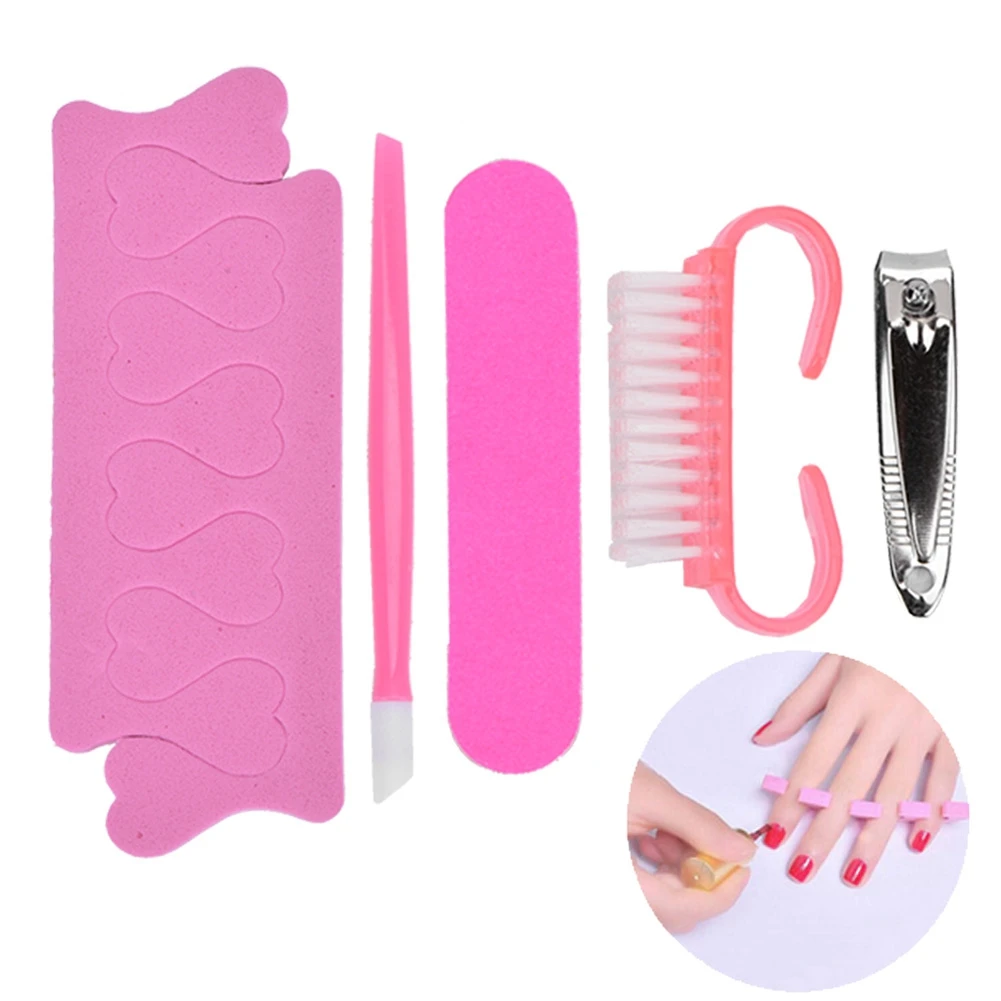 5 шт комплект Маникюр Педикюр Nail Clipper кисти кутикулы толкателя Палец инструмент
