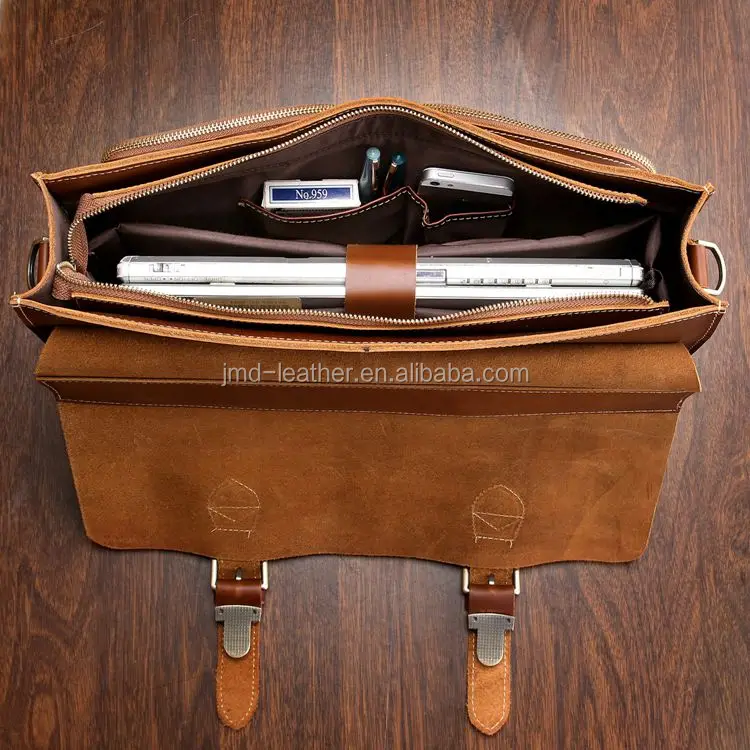 J.M.D Винтаж кожа лучшая сумка для мужчин's Мужские портфели большой ёмкость кожаная сумка для ноутбука Бизнес человек 7105X-1