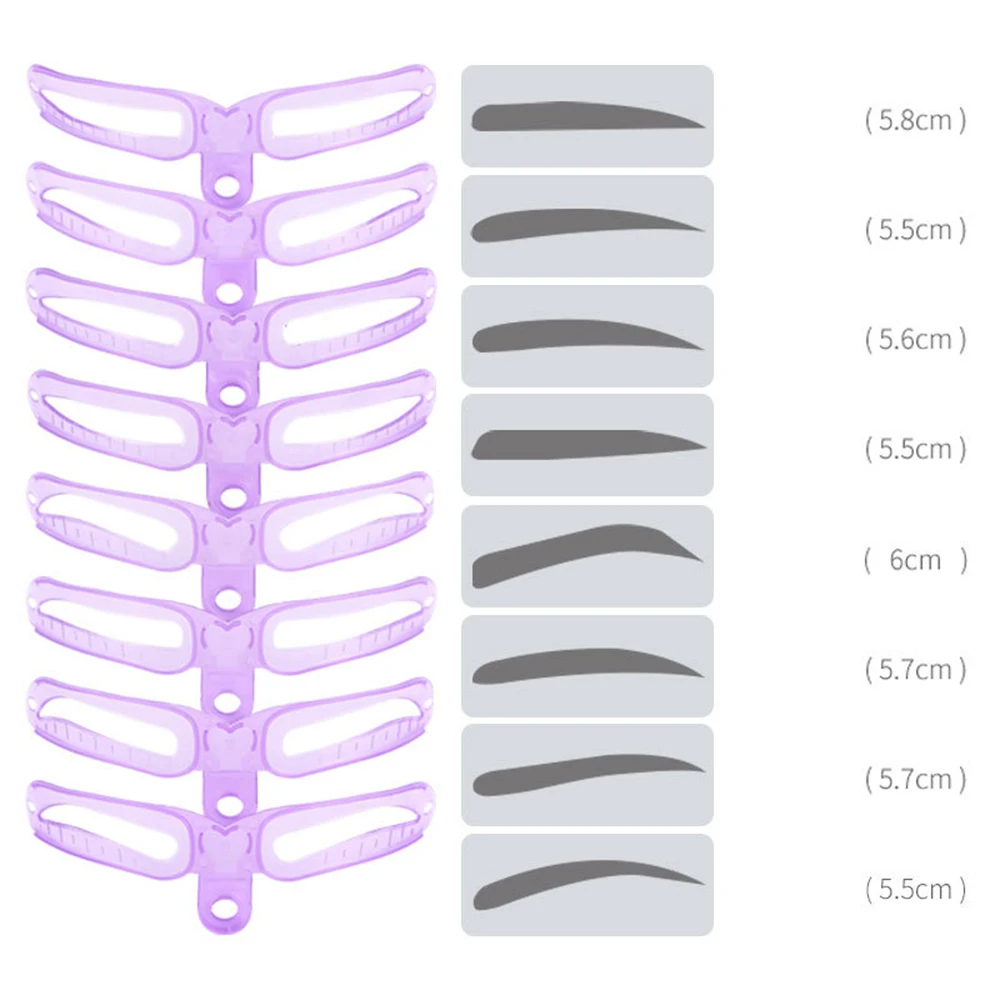 

8 Styles Reusable Eyebrow Stencil Set Eye Brow DIY Drawing Guide Styling Shaping Grooming Template Card Easy Makeup Beauty Kit