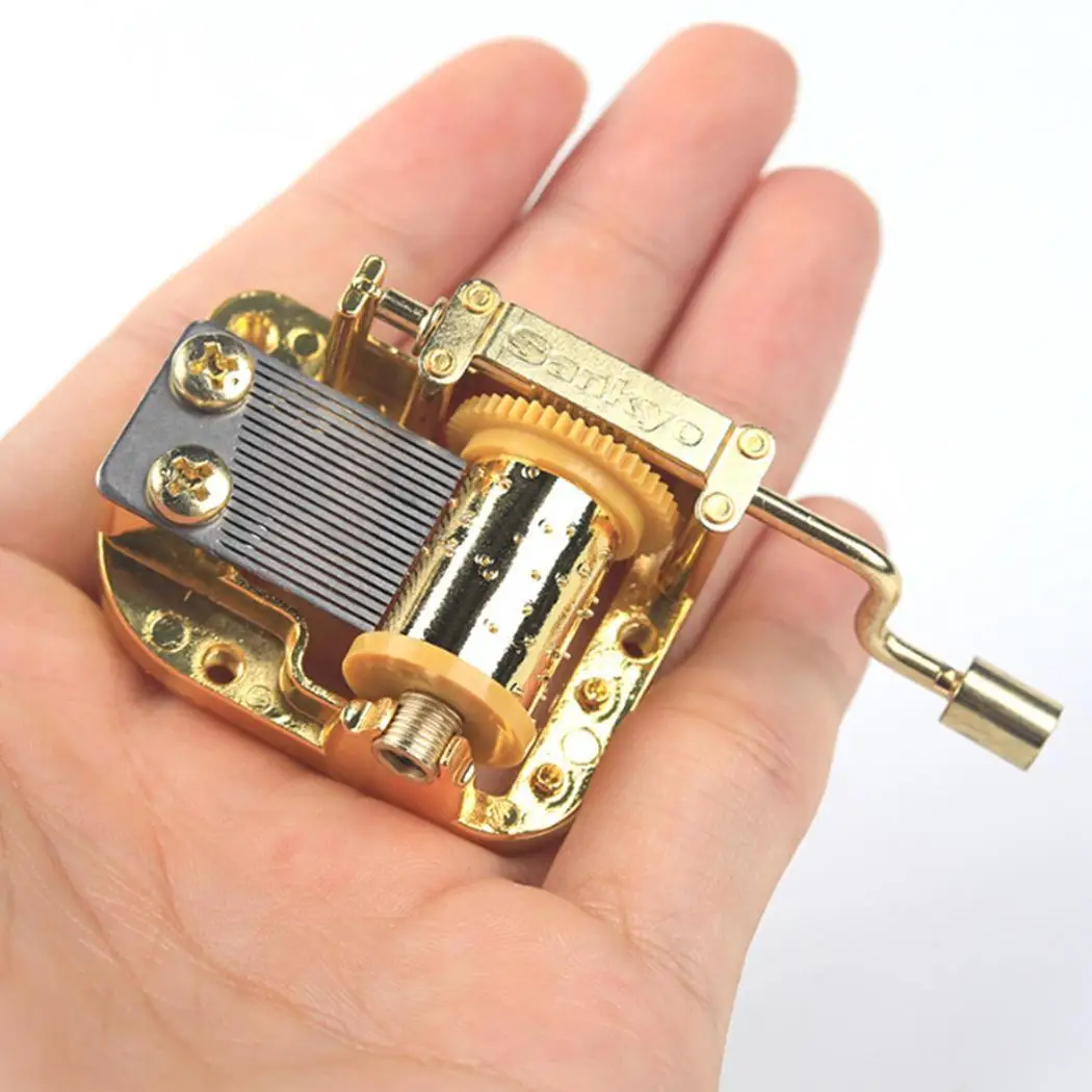 Ручка DIY Мелодия музыкальная шкатулка дома золотые украшения день рождения