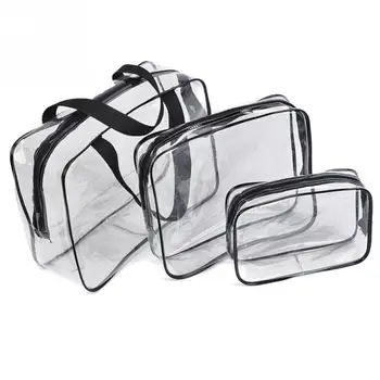 

1pc Women's Transparent Cosmetic Bag Large Capacity Waterproof Makeup Bag Travel Toiletry Storage Organizer Bath Wash Tote Case