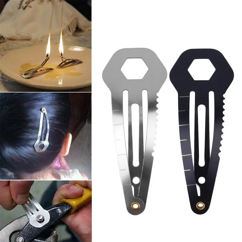  Anti-masher Multi Functional Hair Pin Bobbypin Outdoor Camping Self-defense Urgency Hair Clip Survival Tool 
