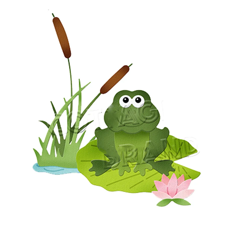 

2019 Frog with Lily Dies Scrapbooking New Arrival Metal Cutting Die Embossing Craft New Die Cut New dies