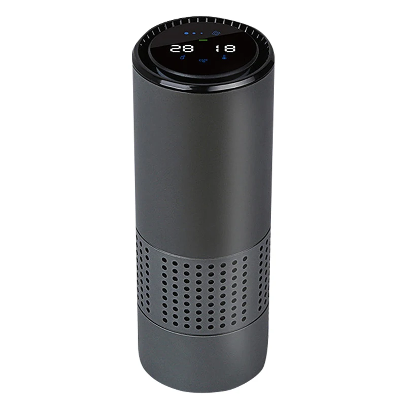 

NEW-Air Purifier With Gesture Control Blue Night Light Car Air Freshener Anion Car Air Purifiers Best For Car Home Gray