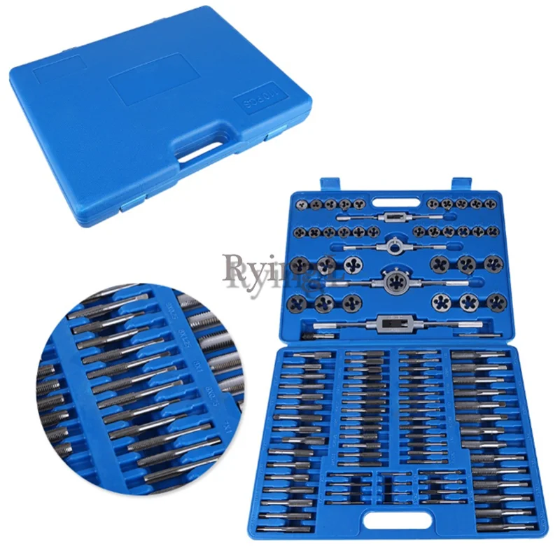 

* 110PCS/Lot M2 M18 Screw Nut Thread Tap & Die Tool Set with Wrench Handle Heavy Duty Hand Tool Kit Accessory