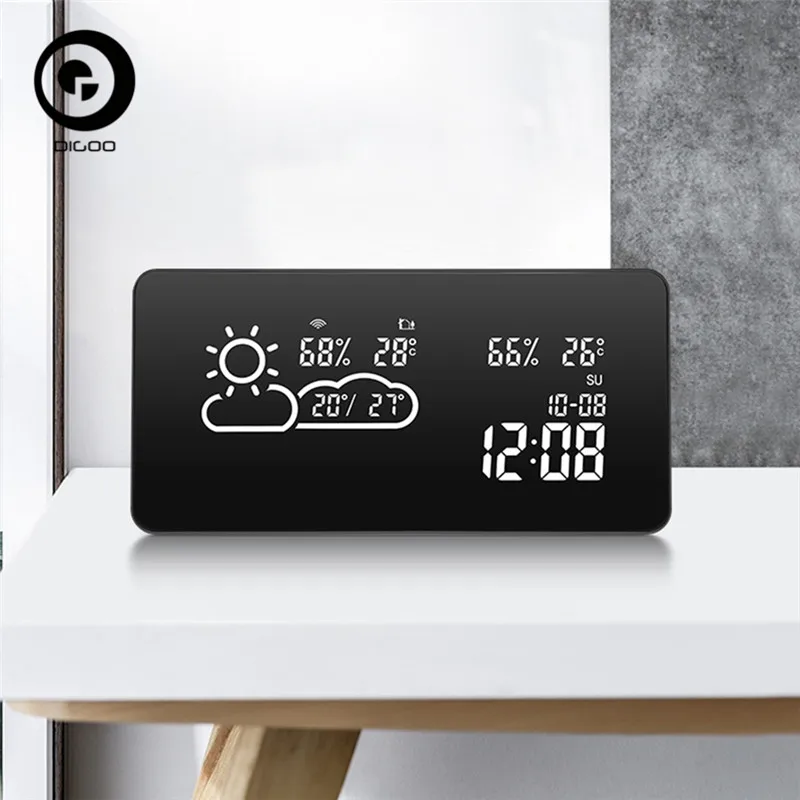 

DIGOO DG-C12 Smart WIFI LED Negative Screen Weather Station Smart Home Automated WIFI Setting Thermometer Hygrometer Durable