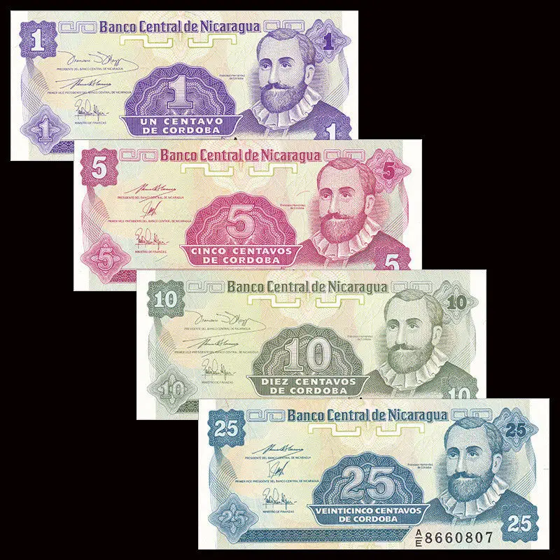 Nicaragua 4 Uds 1 5 10 25 C rdobas P167 170 De 1991 UNC Am rica nicaragua-4-uds-1-5-10-25-c-rdobas-p167-170-de-1991-unc-am-rica
