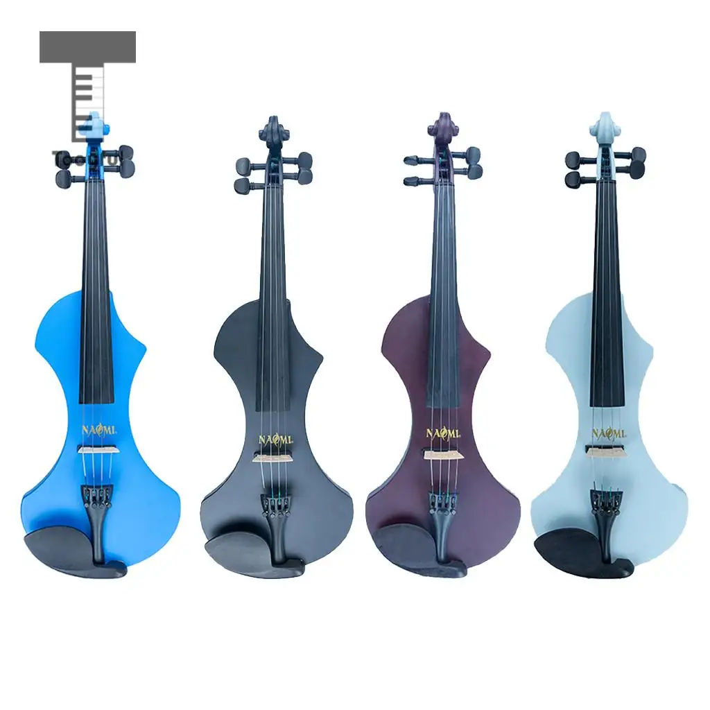 

Tooyful Professional Hand-carved Solid Wood 4/4 Full Size Silent Electric Violin with Bow Case Audio Cable Headphone Tuner Rosin