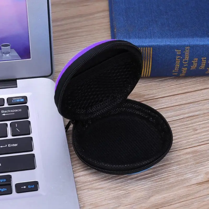 Черный/фиолетовый/зеленый Мини EVA Наушники USB кабель коробка для хранения