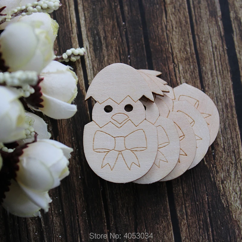 Wooden Chick Shape Craft Bird Chick In Egg Baby Decoration Gift