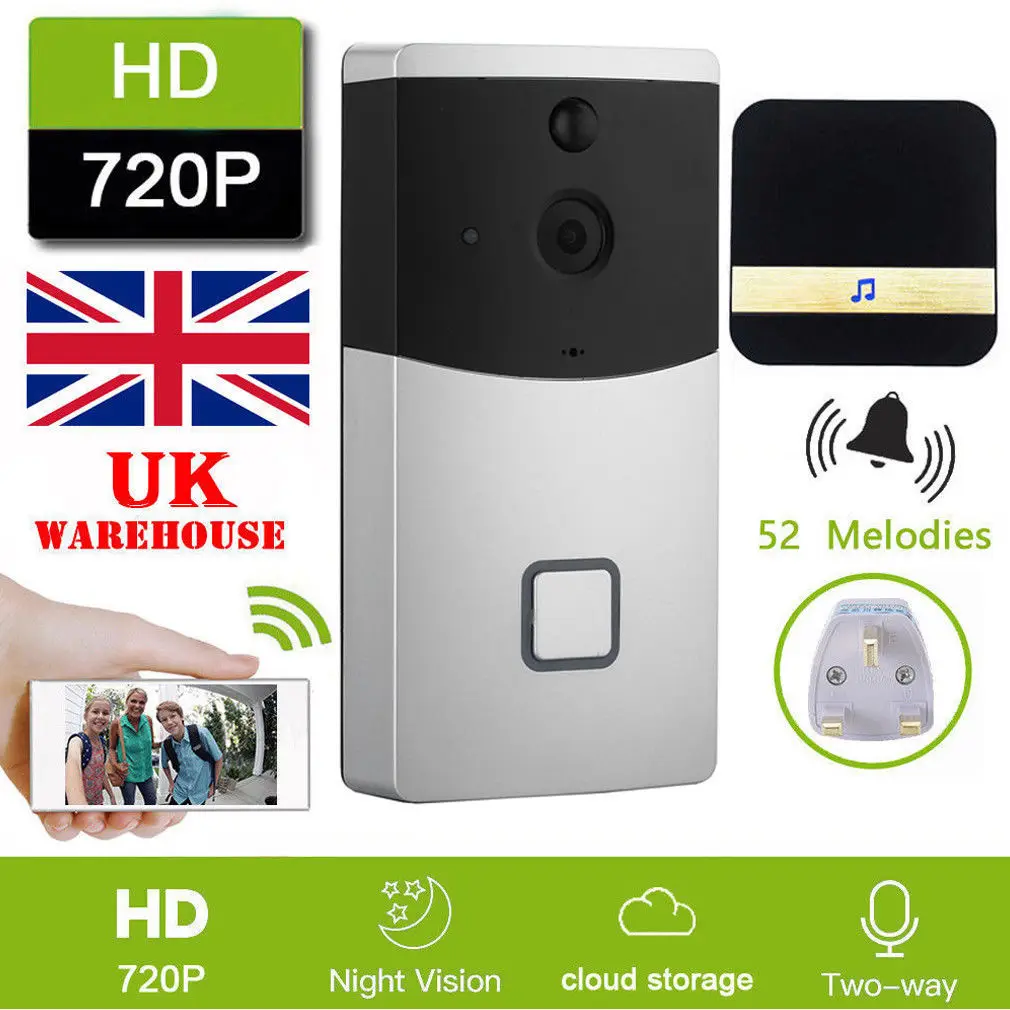 

New WiFi Ring Doorbell Smart Wireless Bell Camera Video Phone Intercom Home Security