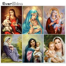 Evershine Diamond Embroidery Religion 5D DIY Full Square Diamond Painting Virgin Mary Picture Of Rhinestones Diamond Mosaic