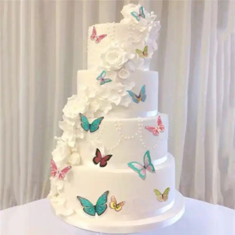ライチ寿命 40 個蝶食用もち米紙クリエイティブケーキ装飾 Diy の誕生日の結婚式の装飾 ケーキデコレーション用品 Aliexpress