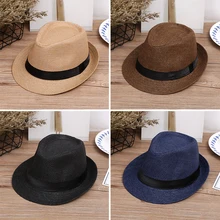 Molixinyu Новая Летняя Пляжная соломенная шляпа для детей, джаз, Панама, для родителей и детей, джаз шляпа, кепка от солнца для мальчиков, модная детская солнцезащитная Кепка Для Взрослых