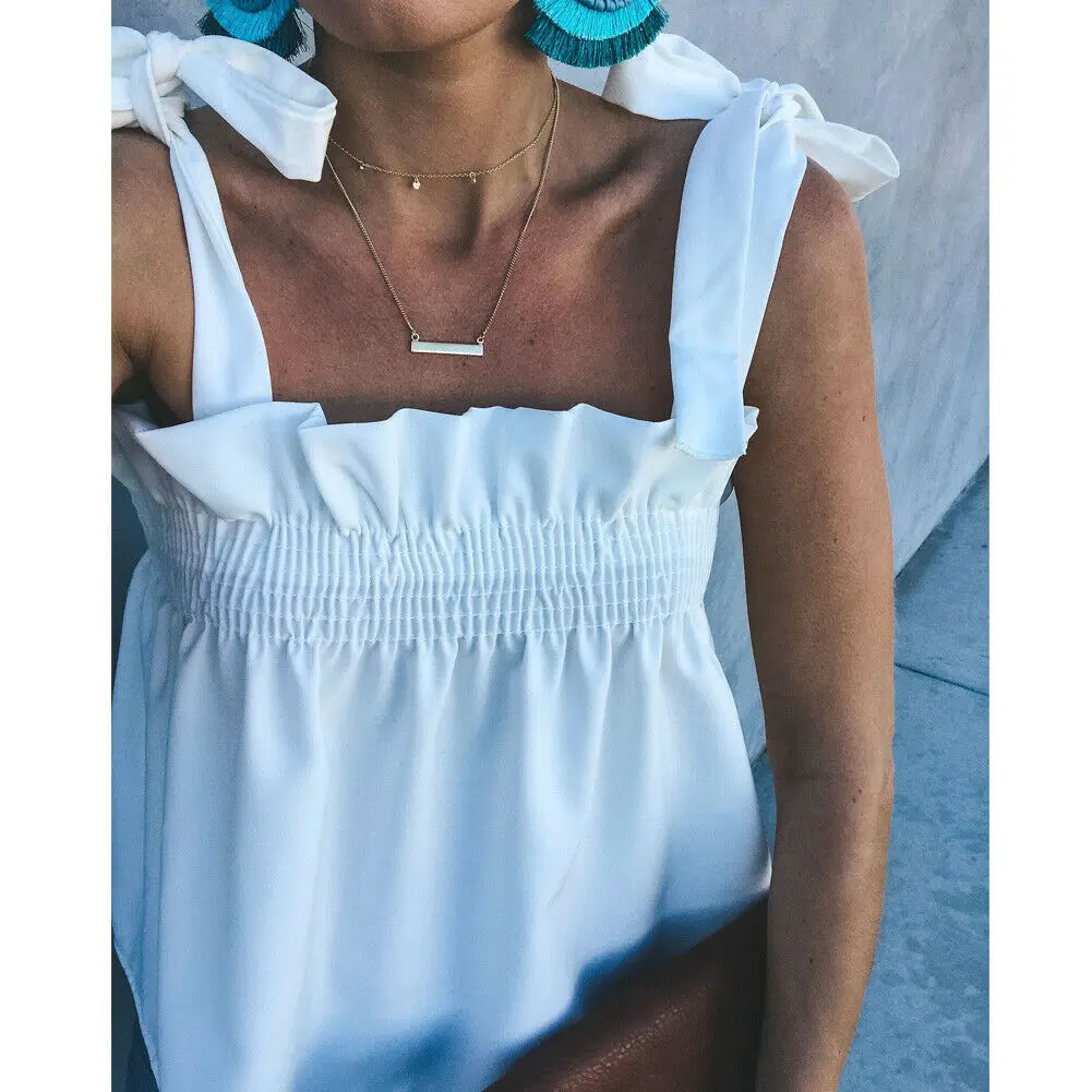 Women Casual Sleeveless Top Vest Blouse Ladies Summer