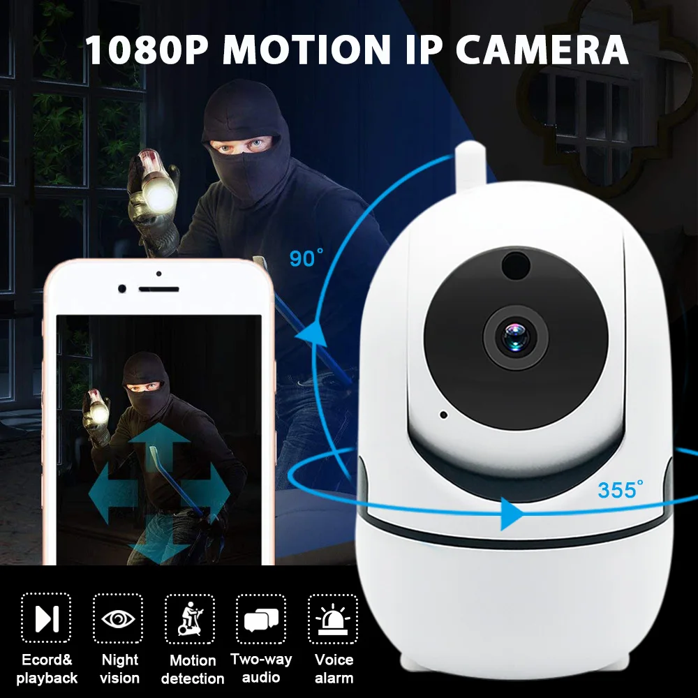  HD 1080 P 2.0MP Wifi Senza Fili del IP Della Macchina Fotografica di Sicurezza Domestica Mini Cam T