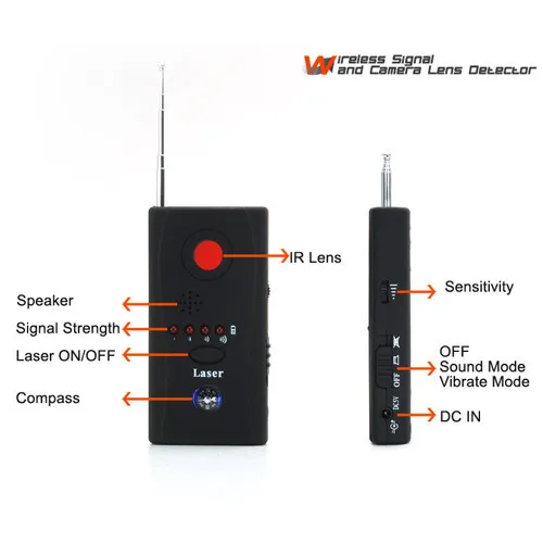 CC308 полный спектр беспроводной камеры gps Анти-шпион Ошибка Обнаружения радиочастотного сигнала детектор GSM устройство Finder FNR CC308