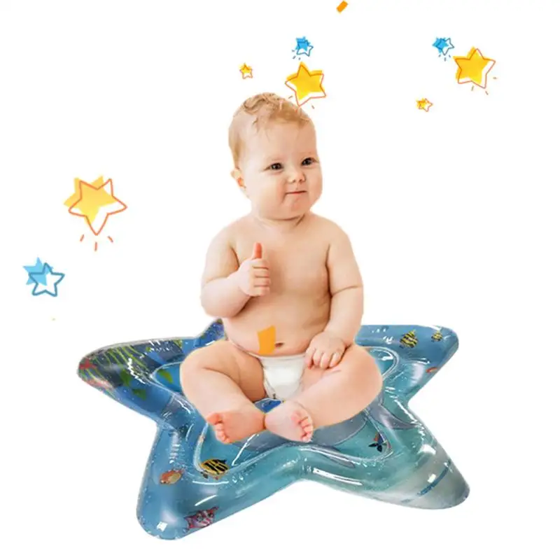 MINOCOOL Summer Prostrate Water Cushion Play Mat Funny Cartoon Pattern Round Star-Shaped Baby Inflatable Patted Pad 