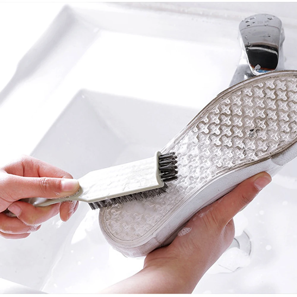 Прачечная инструмент сильный Пластик щетины Бытовая щетка для чистки загрузки кисти для обуви Cleaner 2 боковых по уходу за обувью тапки для чистки обуви