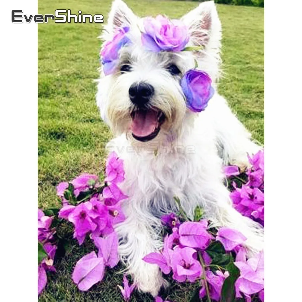 

EverShine 5D DIY Diamond Painting Full Square Dog Picture Of Rhinestones Diamond Embroidery Animals Cross Stitch Diamond Mosaic