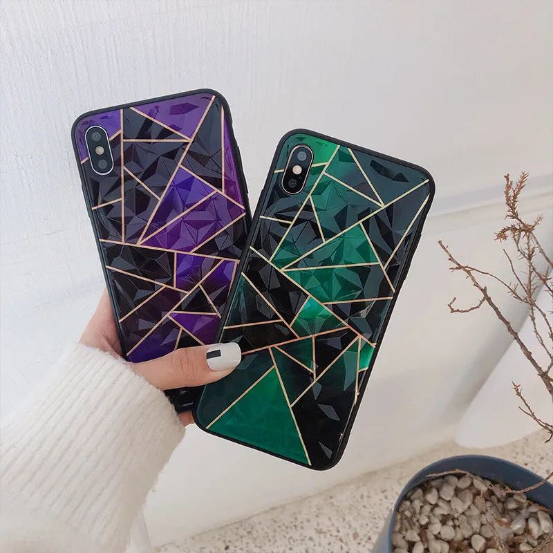 

Simple Cutting Geometry phone case for iphone 7/8 TPU soft case for iphone 7/8 plus iphone x/xr/xs soft frame hard back