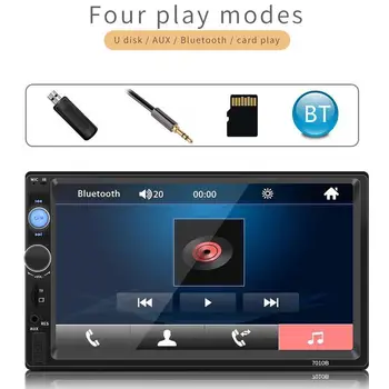 

New Bluetooth Car Player 2 DIN 7 Inch HD MP5 FM Player Touch Screen Connecting Camera Supporting IOS Android Drop Shipping