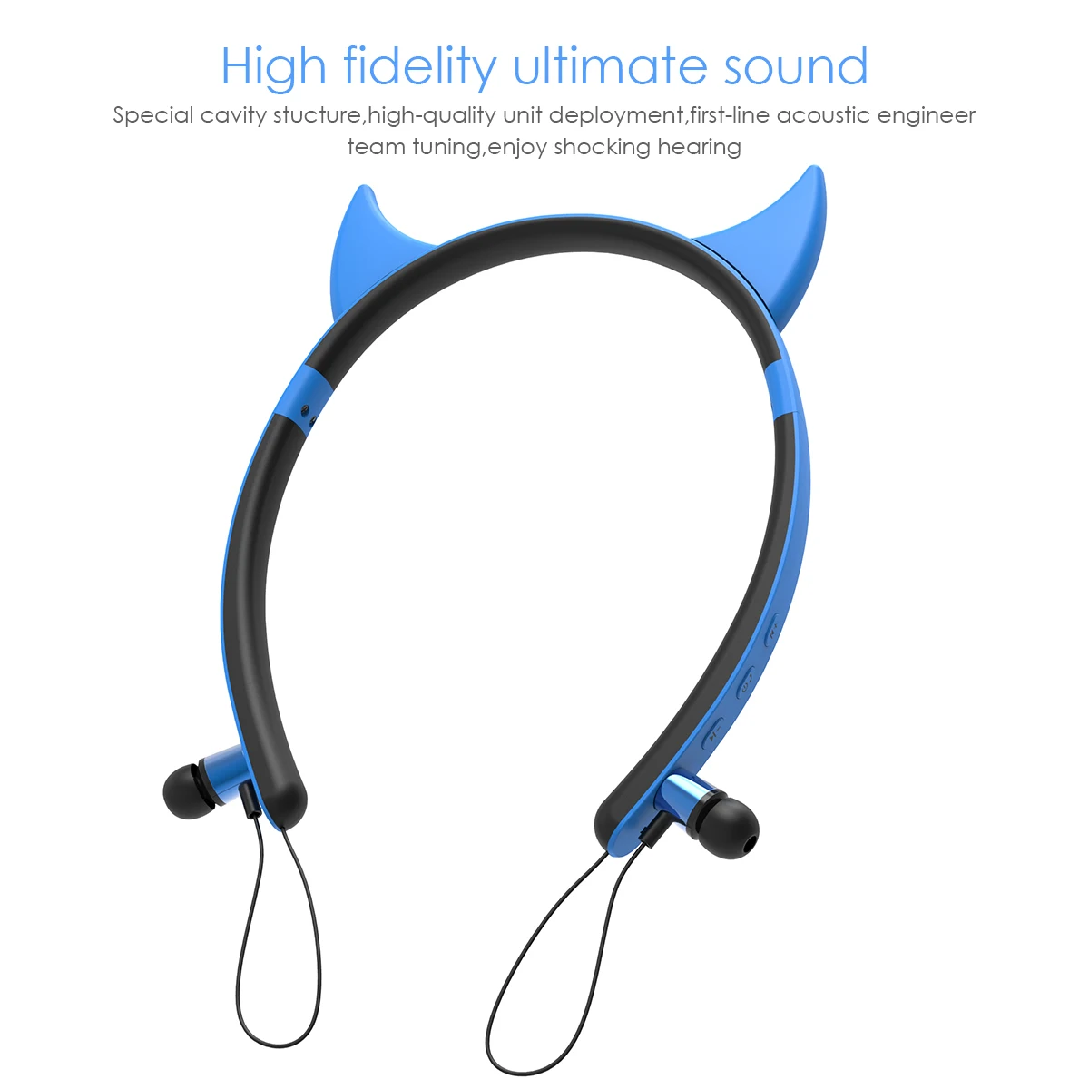 SOONHUA Wireless Bluetooth Cute Cat ears Earphones Stereo Noise reduction Headphones Sports Gaming Headset Earplug