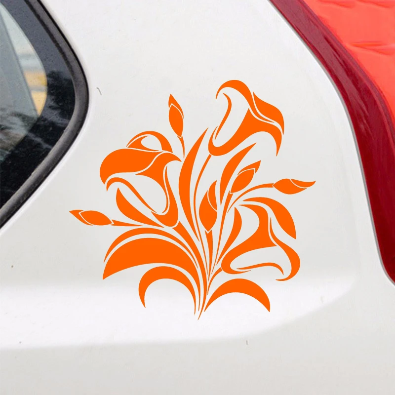 

1Pcs 15*14.6cm Flower Butterfly Sticker Car Decal Posters Vinyl Wall Decals Decor Mural Bumper Car Window Car Stickers