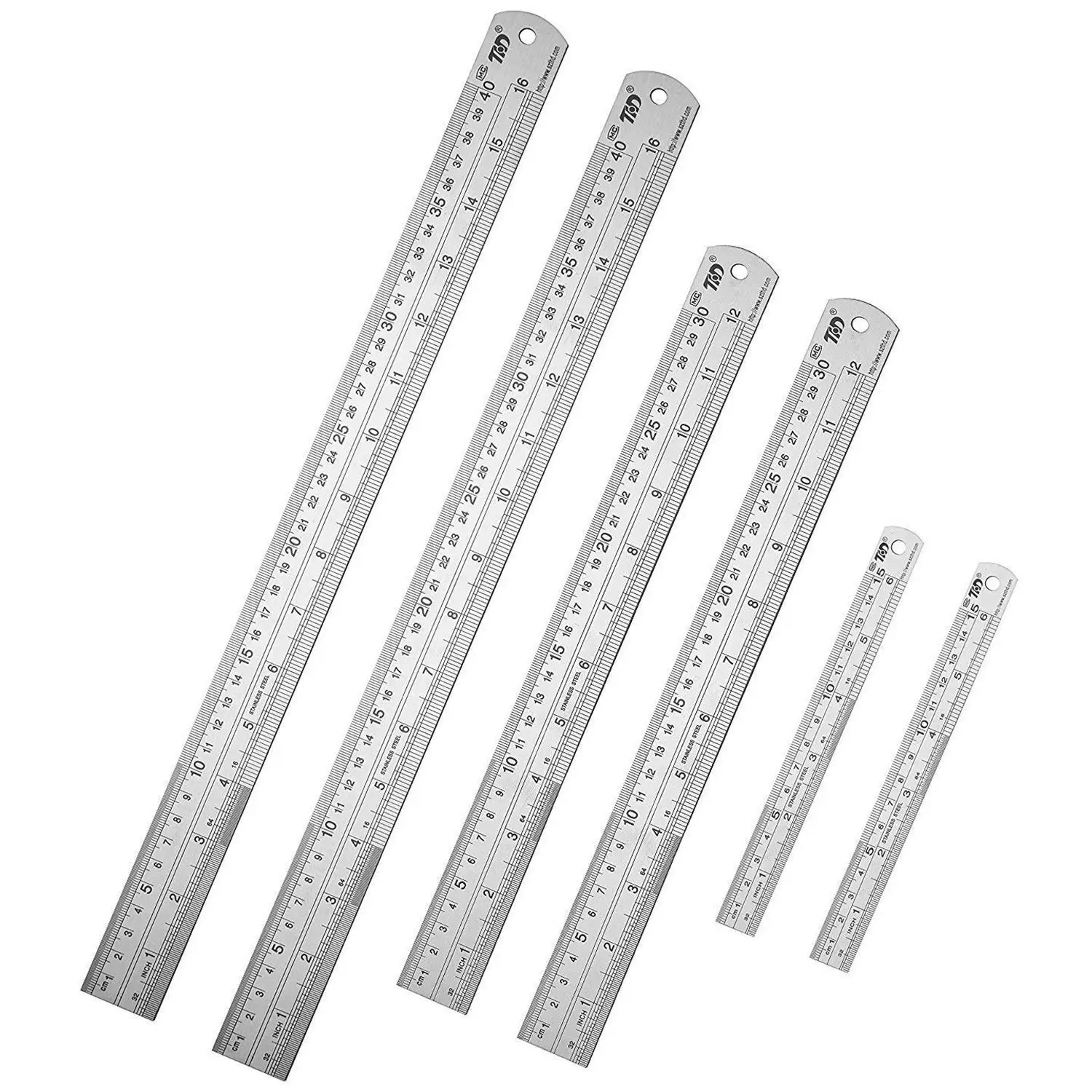 hot Stainless Steel Ruler Straight Edge Metal Ruler Set For Engineering
