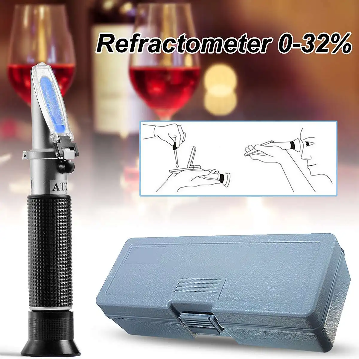 RSG 100ATC Brix Refraktometer 0 32 Skale Wein Bier Obst Portable