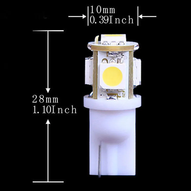 20X6000 K белый T10 подкладке/номерной знак лампочки 5050 SMD 5 светодиодный DC10 ~ 15