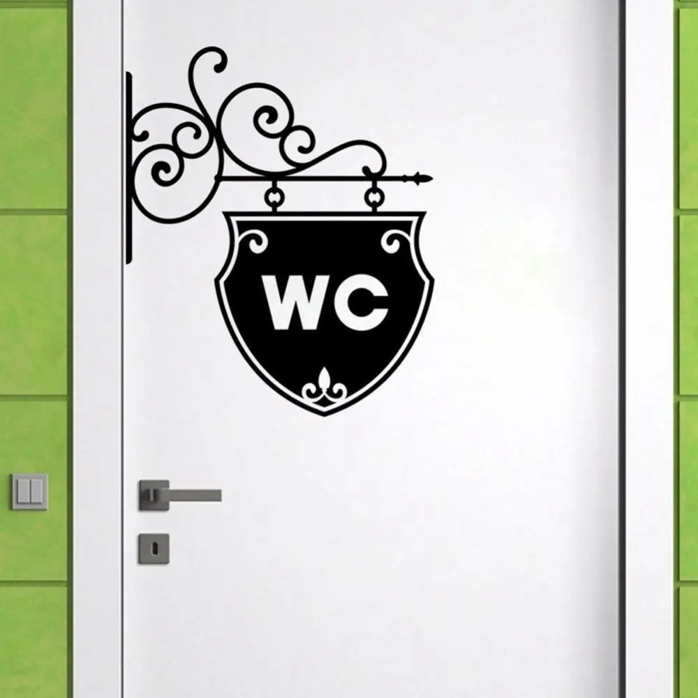 Art WC Toilet etiket Sticker black Home Decal Removable Decoration Wall decor Factory Sale Favourite | Дом и сад