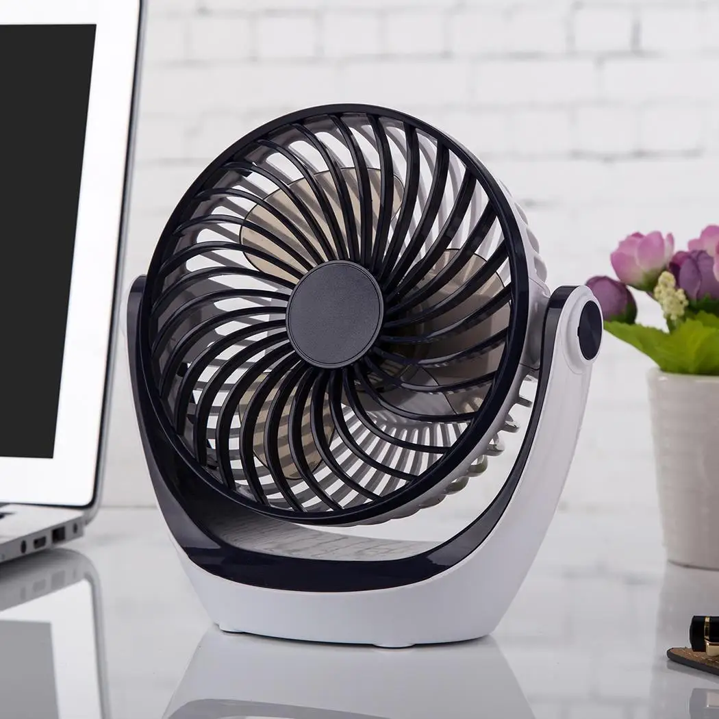 

Mini Portable 360 Degree Rotation USB Charging Appliances Wind 3.7V 5V1A Adjustment By Button Stand 4W Fan