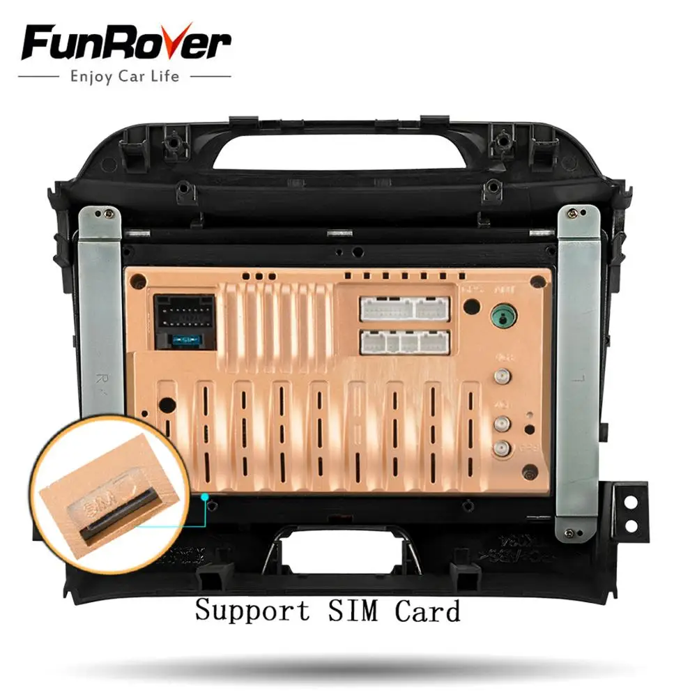 Excellent Funrover 4G+64G DSP 2 din Android 9.0 8 CORE Car DVD GPS For KIA Sportage 2010-2015 Car Radio Multimedia Video Player Navigation 5