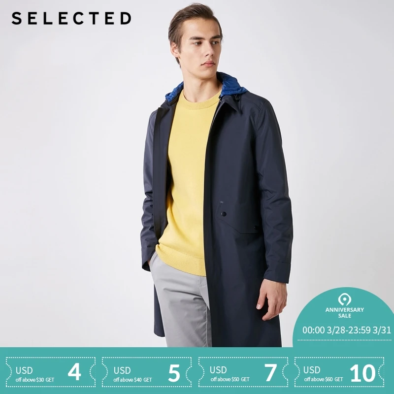 

SELECTED Men's Waterproof Detachable Hood Regular Fit Wind Coat S|4191OM513