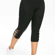 Wipalo размера плюс с бретелями крест-накрест и Капри Леггинсы Модные Узкие однотонные сапоги до середины талии Для женщин брюки Капри летние женские брюки 5XL